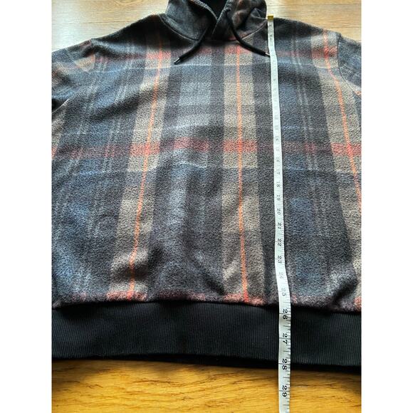 TOPMAN Gray/Multicolored Plaid Hoodie Mens sz L - Picture 8 of 9